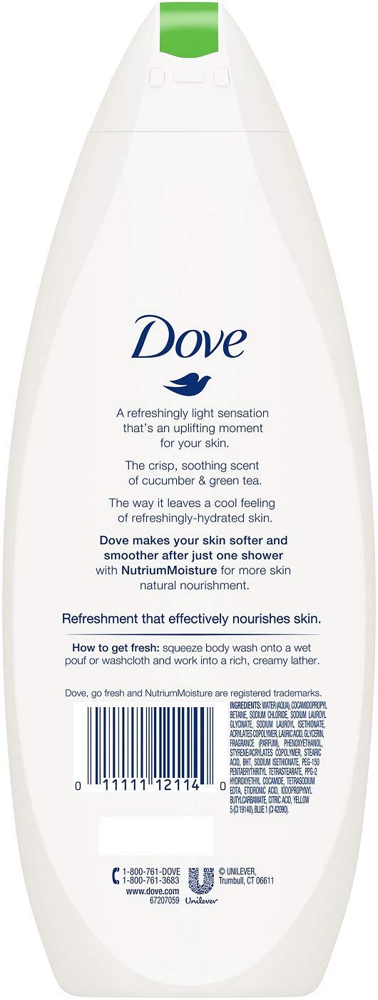 Dove Body Wash 12 Ounce Go Fresh Cucumber & Green Tea (354ml) (2 Pack)